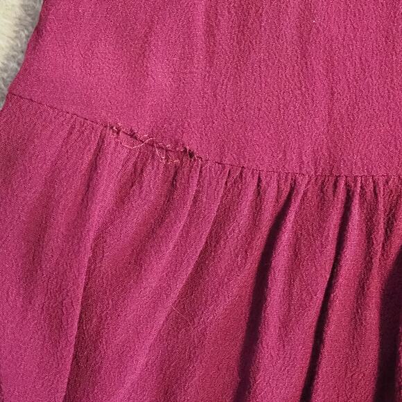 Anthropologie Maeve Galina‎ Drop Waist Dress Sz Large Dark Purple Pin Tuck Tunic - Picture 10 of 11